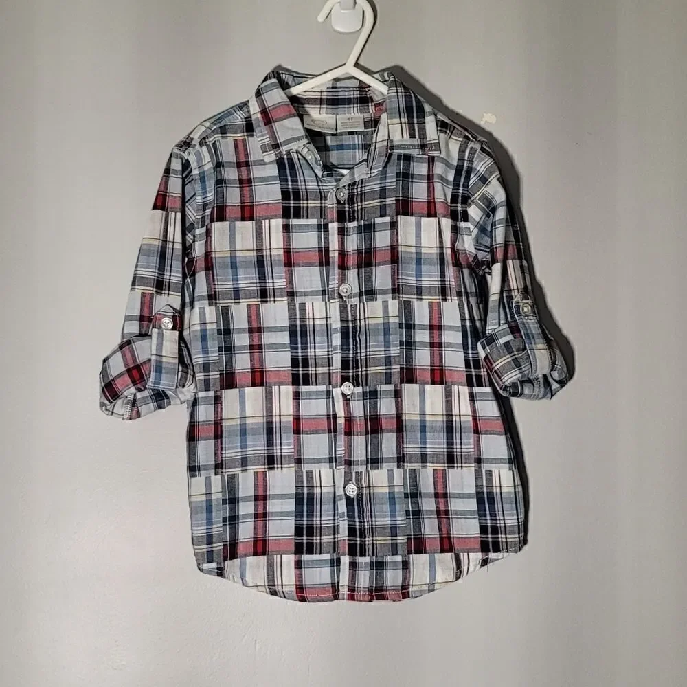 Boys thermal top and long sleeve button down shirt 4T